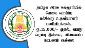 Read more about the article TN Govt College Recruitment 2022 Apply Record Clerk & Office Assistant Vacancies