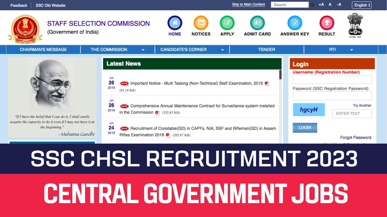 SSC CHSL Recruitment 2023 1600 CHSL Vacancies Online Application Form