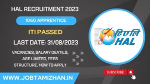 Read more about the article HAL Recruitment 2023 1060 Trade Apprentice Posts