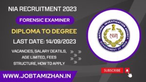 Read more about the article NIA Recruitment 2023 24 Forensic Examiner Posts