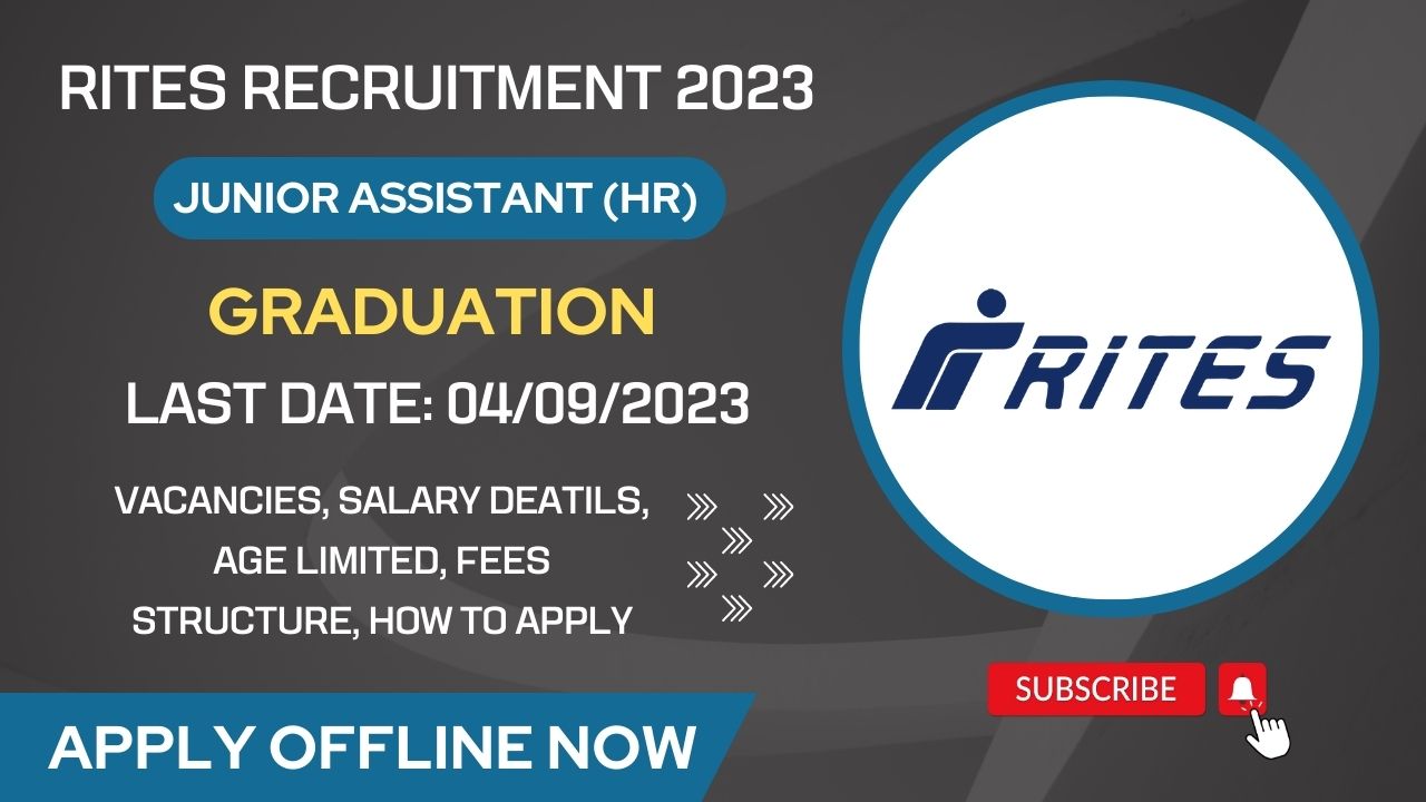 RITES Recruitment 2023 16 Junior Assistant (HR) Posts
