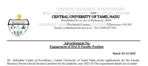 Read more about the article CUTN Recruitment 2023 Faculty Resource Person Posts