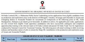 Read more about the article Oil India Limited Recruitment 2024 – Grade-III & Grade-V Posts