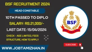 Read more about the article BSF Head Constable Ministerial Recruitment 2024, Apply Online