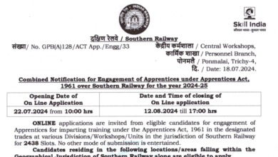 Southern Railway Recruitment 2024: Apply for 2498 Apprentice Posts Released!!
