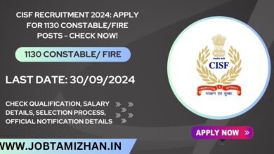 CISF Recruitment 2024 Constable Fire Posts