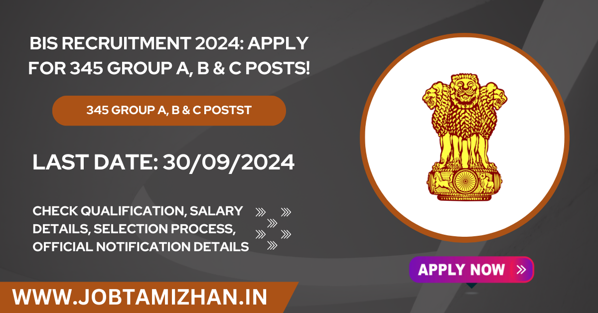 BIS Recruitment 2024: Apply for 345 Group A, B & C Posts!