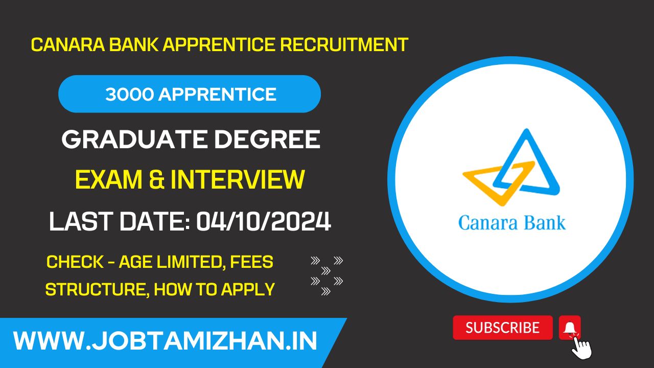 Read more about the article Canara Bank Apprentice Recruitment 2024: Registration for 3000 Posts Begins on September 21 at canarabank.com