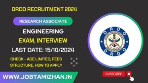 Read more about the article DRDO Recruitment 2024: Walk-in Interviews for Research Associates & Other Positions on October 14/15