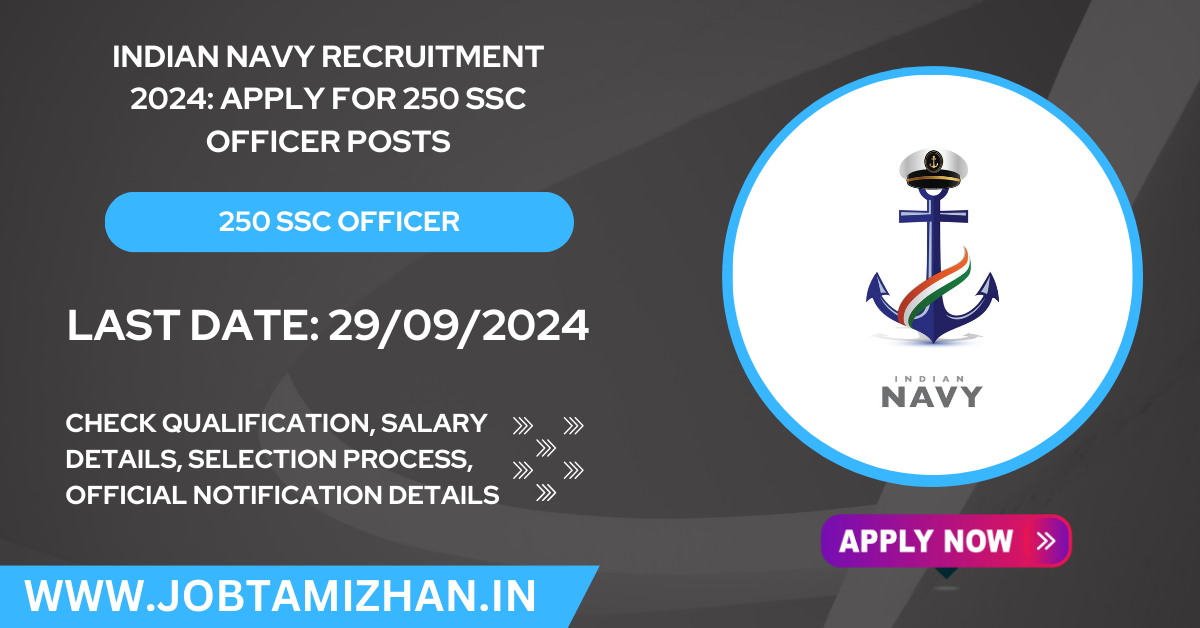 Indian Navy Recruitment 2024 Apply for 250 SSC Officer Posts