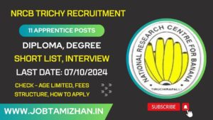 Read more about the article NRCB Trichy Recruitment 2024: Notification Released for 11 Apprentice Positions – Apply Now!