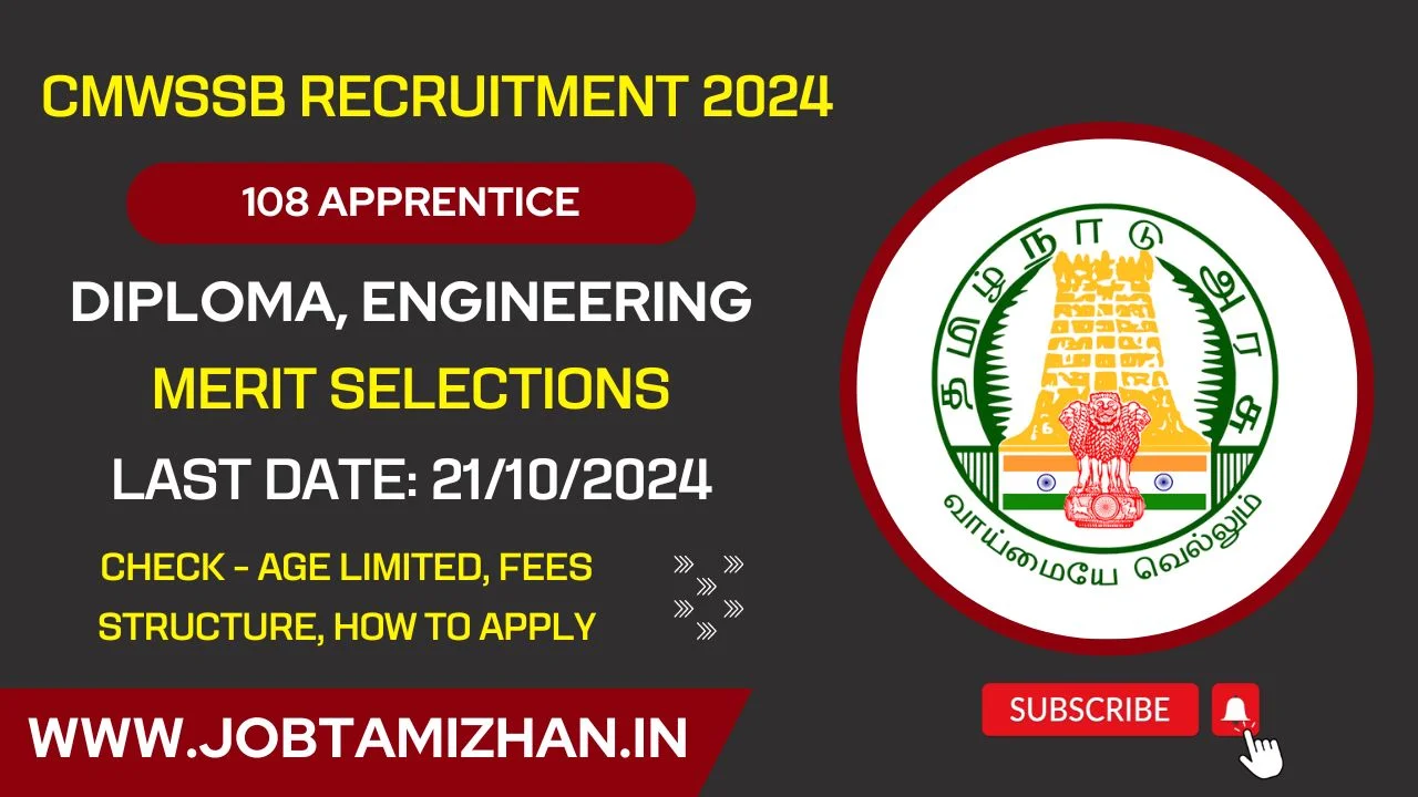 CMWSSB Recruitment 2024 Apply for 108 Apprentice Posts, No Exam & Merit Selection Only!