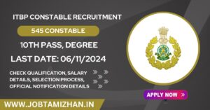 Read more about the article ITBP Constable Recruitment 2024: Notification Released for 545 Driver Vacancies – Applications Open from Tomorrow!