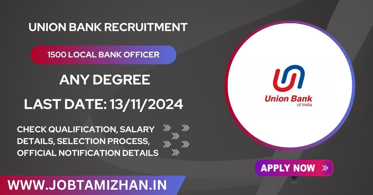 Read more about the article Union Bank of India Recruitment 2024: 1500 Local Bank Officer Posts Open for Applications!