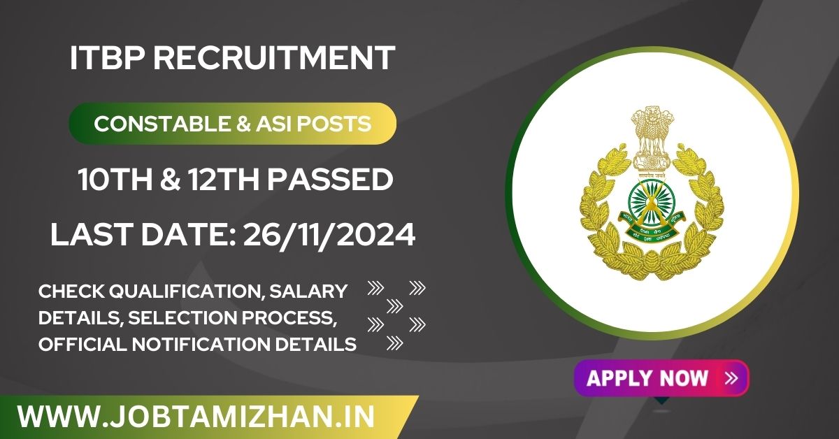 ITBP Recruitment 2024 Notification for 20 Constable & ASI Posts – Apply Now!